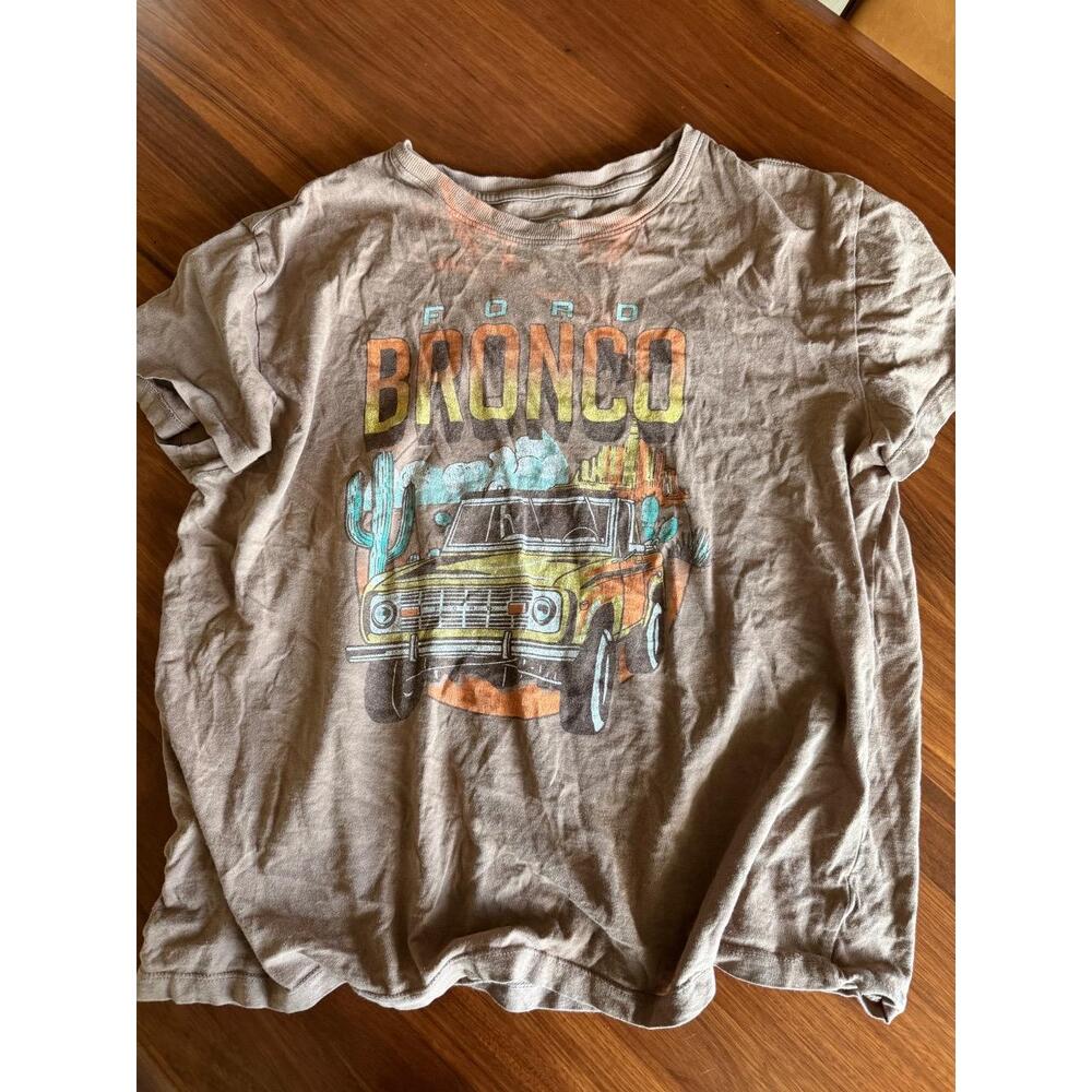 Ford T-shirt Size XL Light Brown Taupe Bronco Logo Casual Workwear